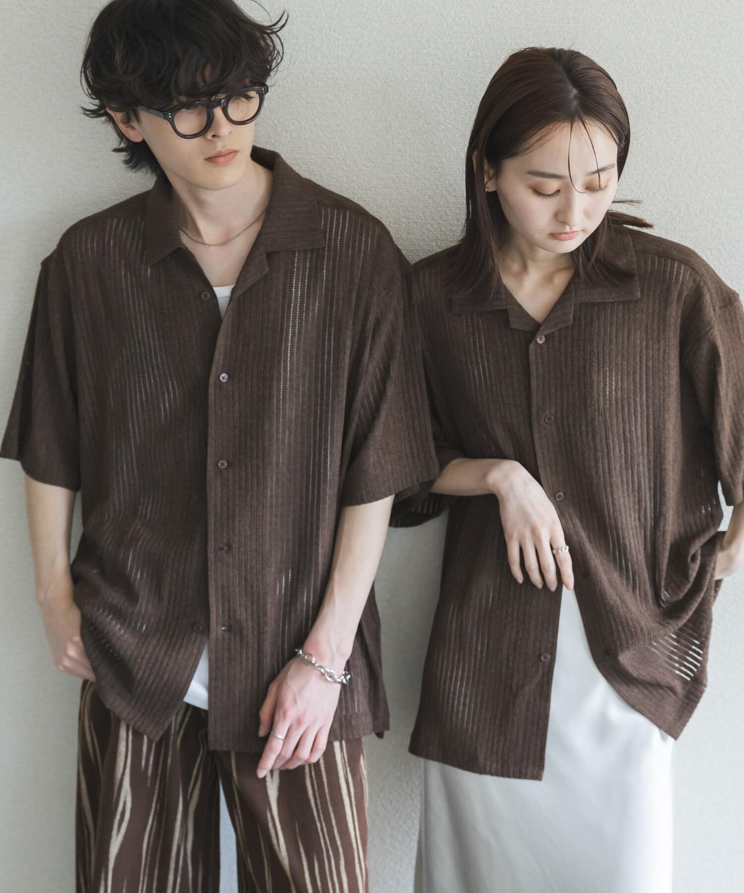 SENSE OF PLACE by URBAN RESEARCH「アソートレースオープンカラーショートスリーブシャツ」|シャツ・ブラウス|