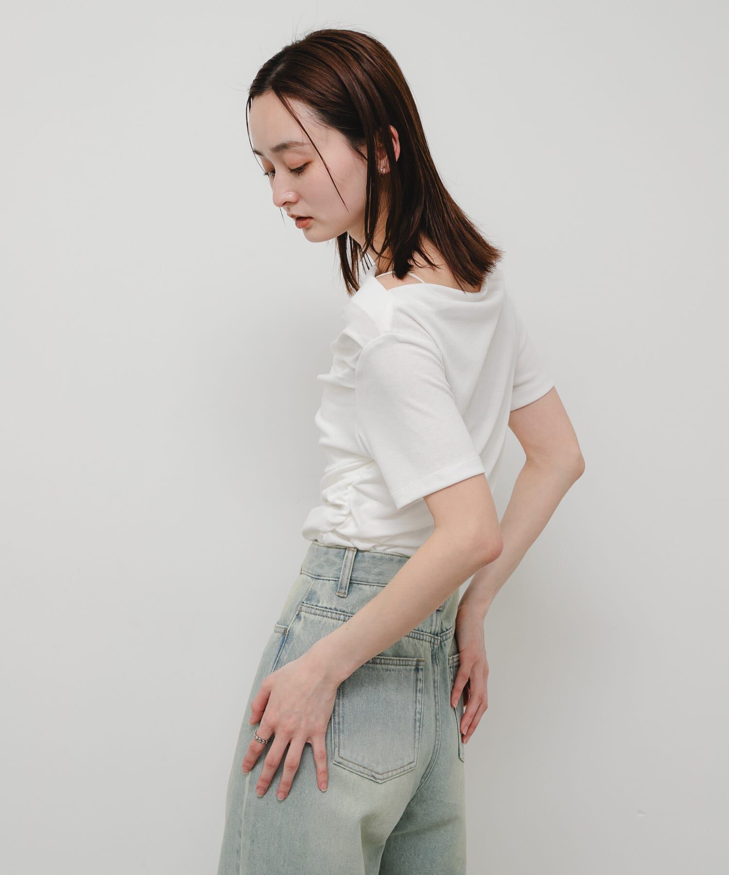 SENSE OF PLACE by URBAN RESEARCH「シアードレープトップ(半袖)」|Tシャツ・カットソー|
