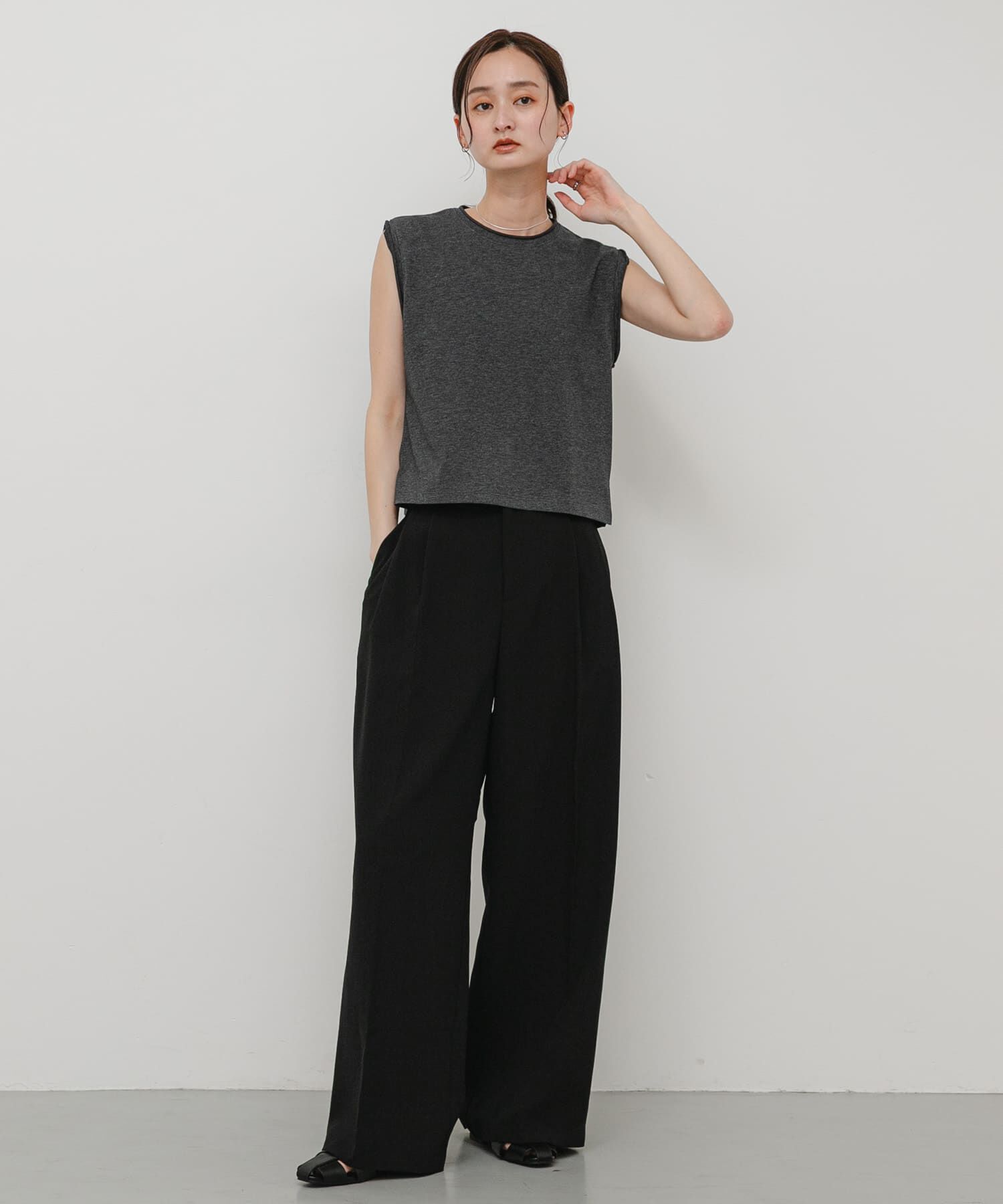 SENSE OF PLACE by URBAN RESEARCH「『汗ジミ防止』SKINProofノースリーブロールTシャツ」|タンクトップ|