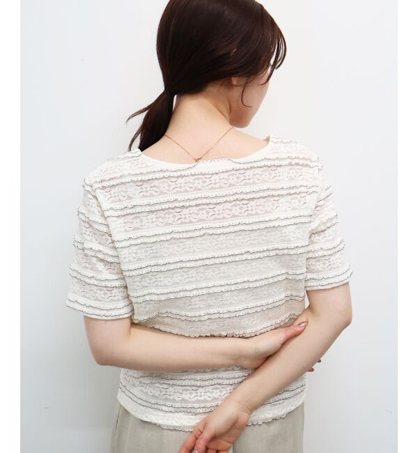 「レーシーフリルカットソー」|Tシャツ・カットソー|