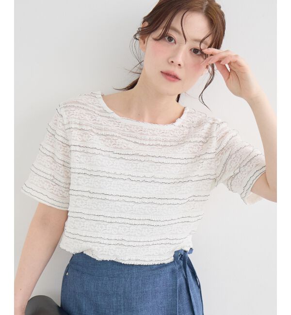  「レーシーフリルカットソー」|Tシャツ・カットソー|