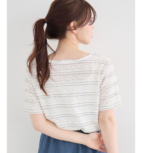  「レーシーフリルカットソー」|Tシャツ・カットソー|