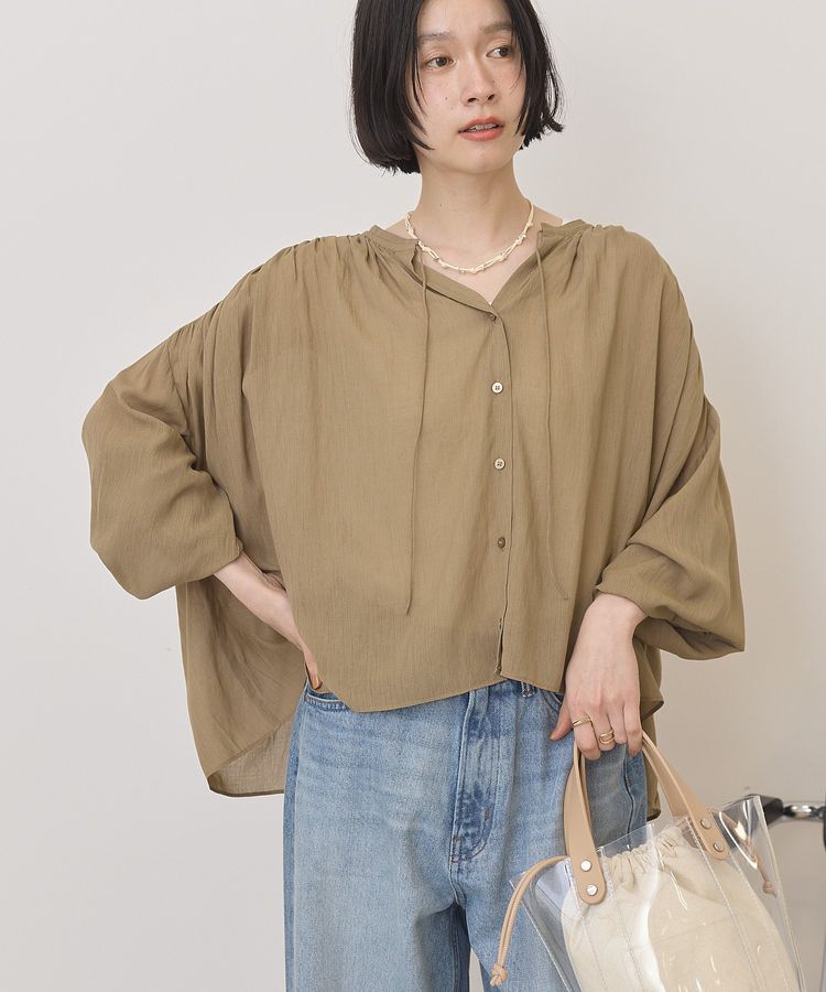 AMERICAN HOLIC「スキッパーギャザーブラウス」|シャツ・ブラウス|Mocha