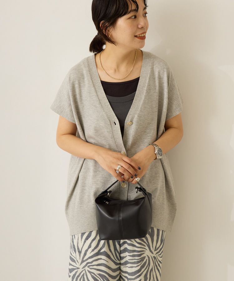 AMERICAN HOLIC「【WEB限定】フレンチスリーブVネックニットカーディガン」|カーディガン|Gray Mixture