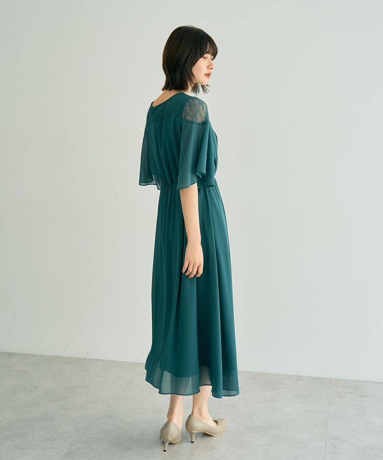 YECCA VECCA「レース切替シフォンドレス」|ワンピース|