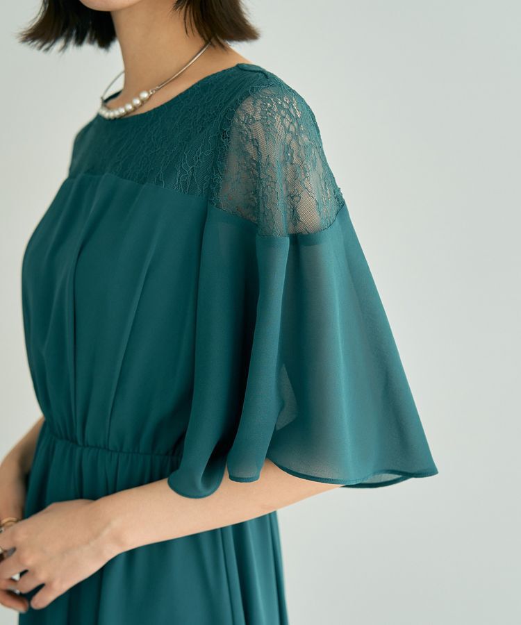 YECCA VECCA「レース切替シフォンドレス」|ワンピース|