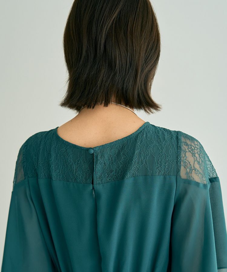 YECCA VECCA「レース切替シフォンドレス」|ワンピース|