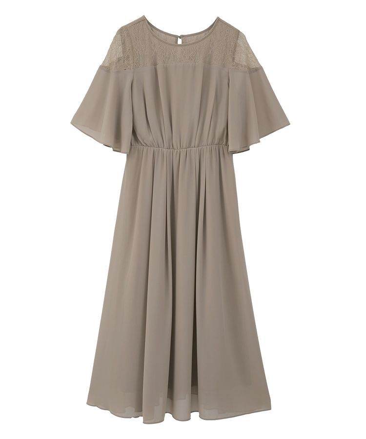 YECCA VECCA「レース切替シフォンドレス」|ワンピース|