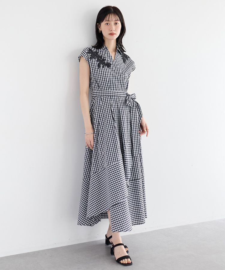 YECCA VECCA「フラワーレースカシュクールワンピース」|ワンピース|チェック