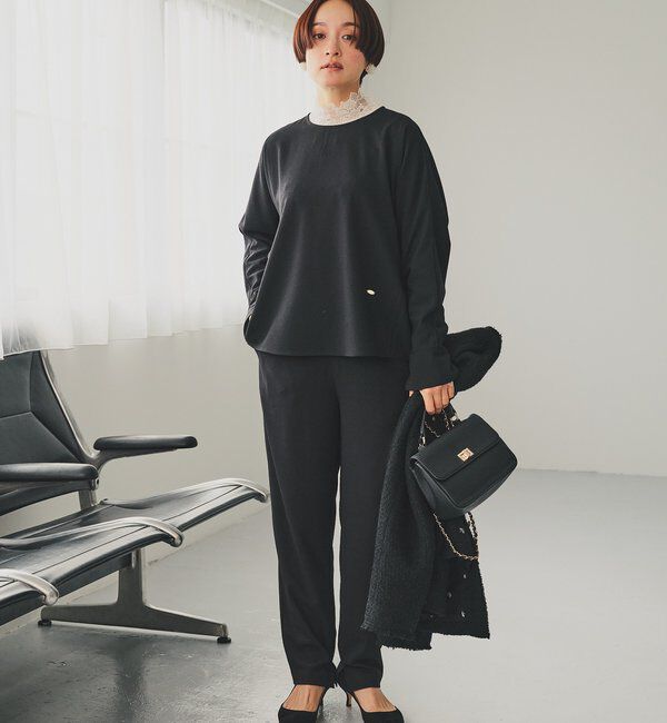  「【Du noir】ストレッチジョーゼットインスリットパンツ」|その他|