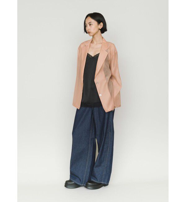 MIDIUMISOLID「MIDIUMISOLID for Ladies シアーシャツジャケット」|テーラードジャケット|