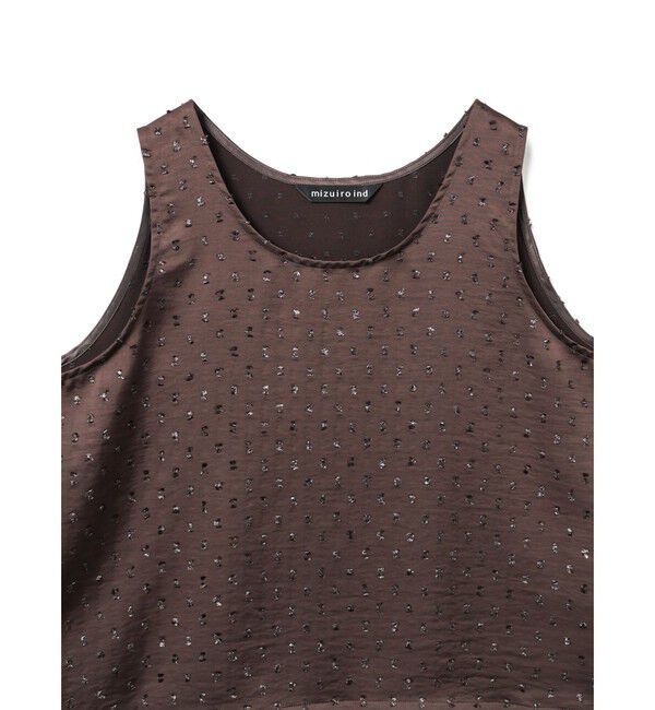 mizuiro ind「mizuiro ind サテンジャカードタンクトップ」|Tシャツ・カットソー|