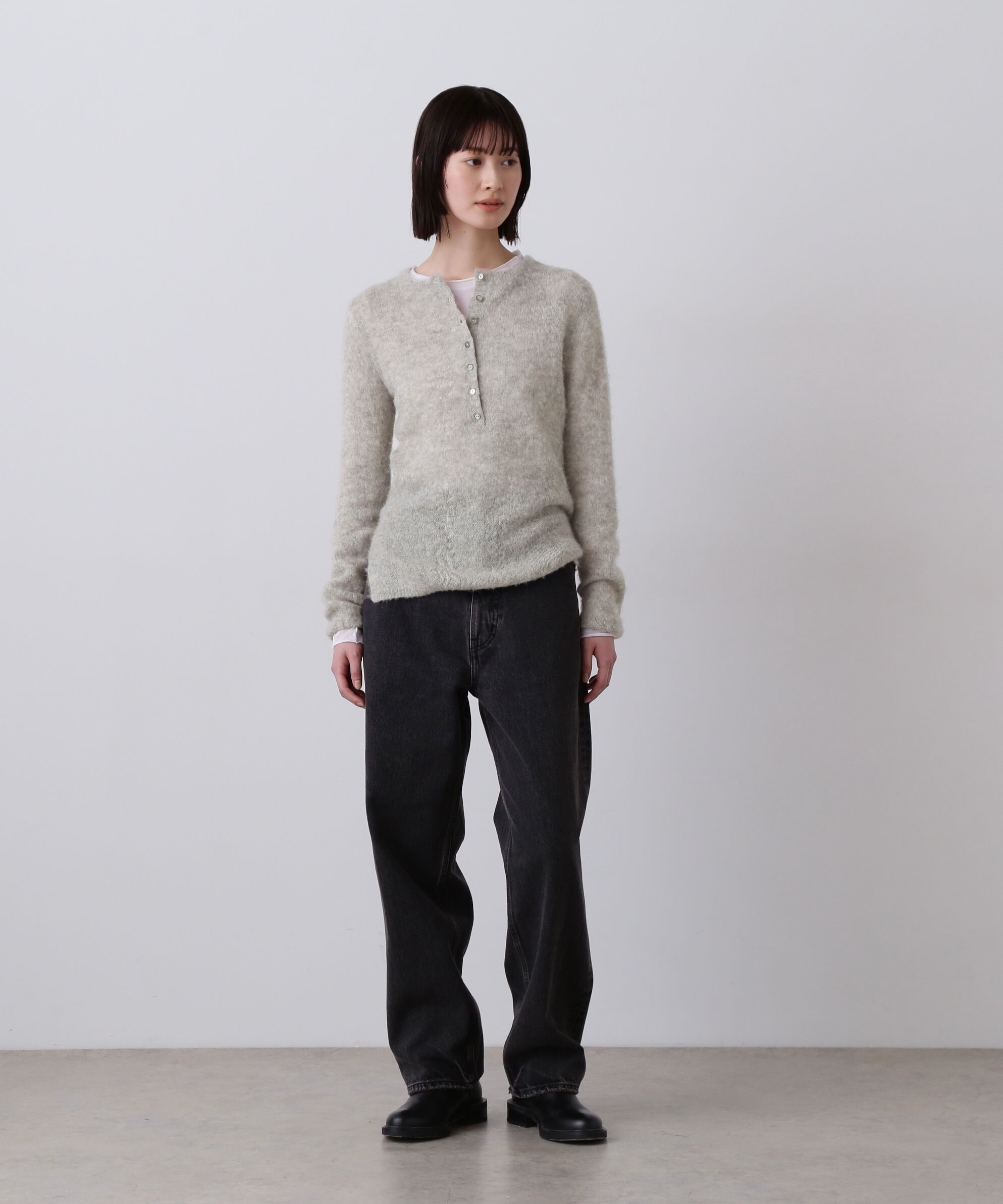 YLEVE 「YLEVE / FAIRY ALPACA KNIT HENLY NECK」|ニット・セーター|