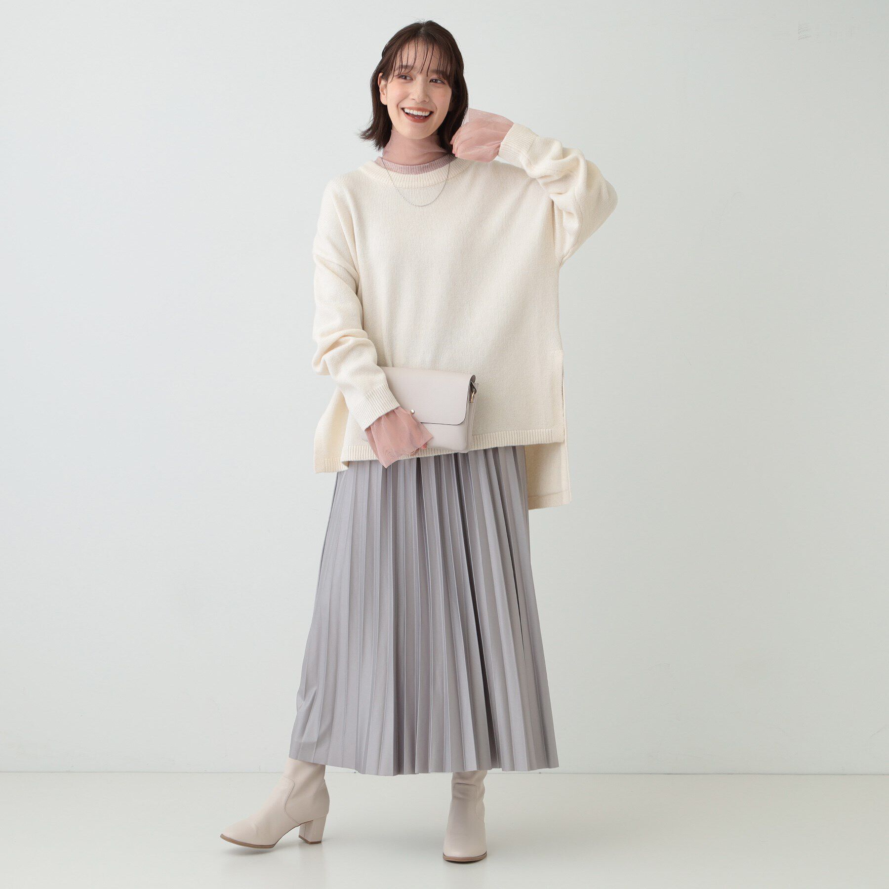 SHOO･LA･RUE「【S-LL】チュール切替リブインナートップス」|Tシャツ・カットソー|
