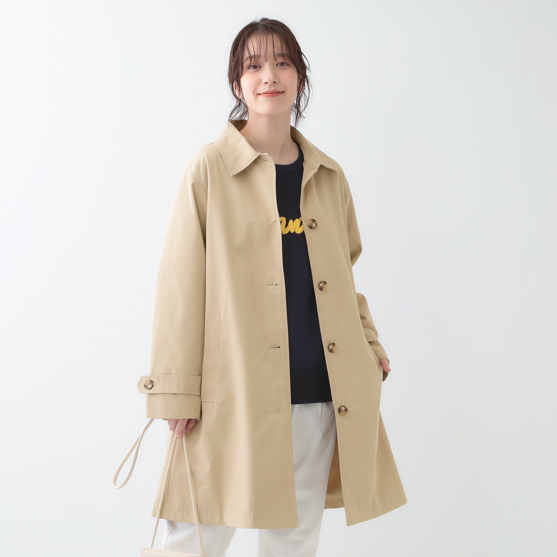 SHOO･LA･RUE「【S-LL/撥水/防花粉】オンにもオフにも ステンカラーコート」|ステンカラーコート|