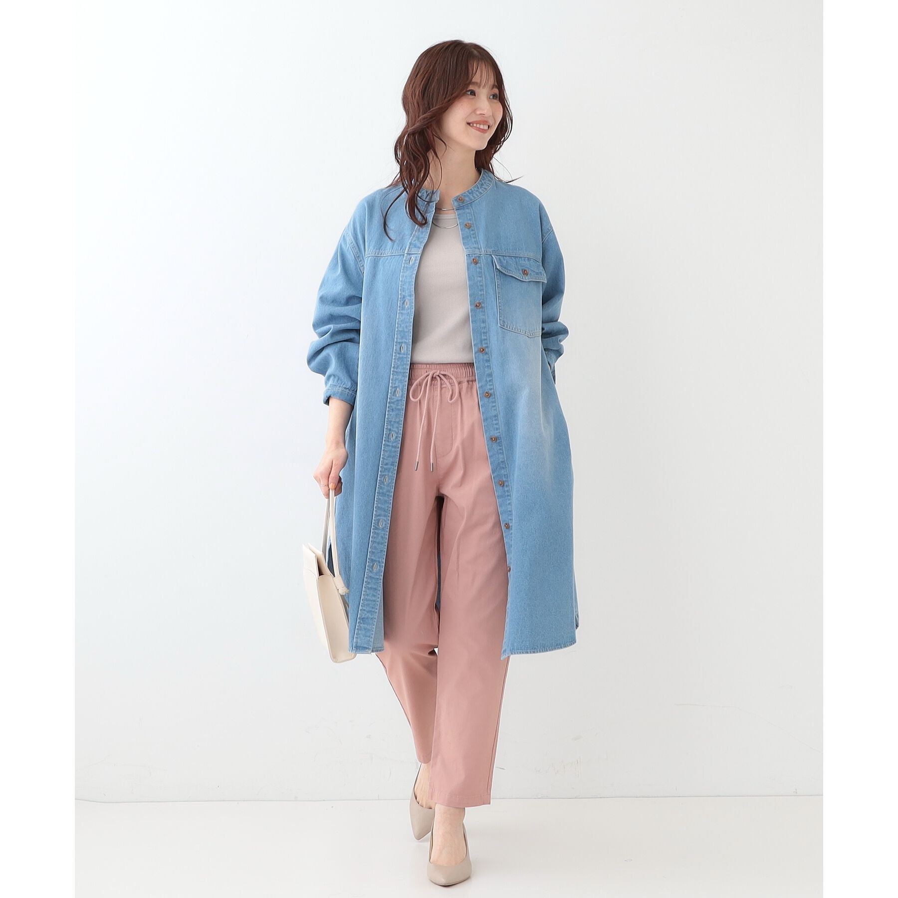 SHOO･LA･RUE「【洗える/体型カバー】デニム シャツワンピース」|ワンピース|