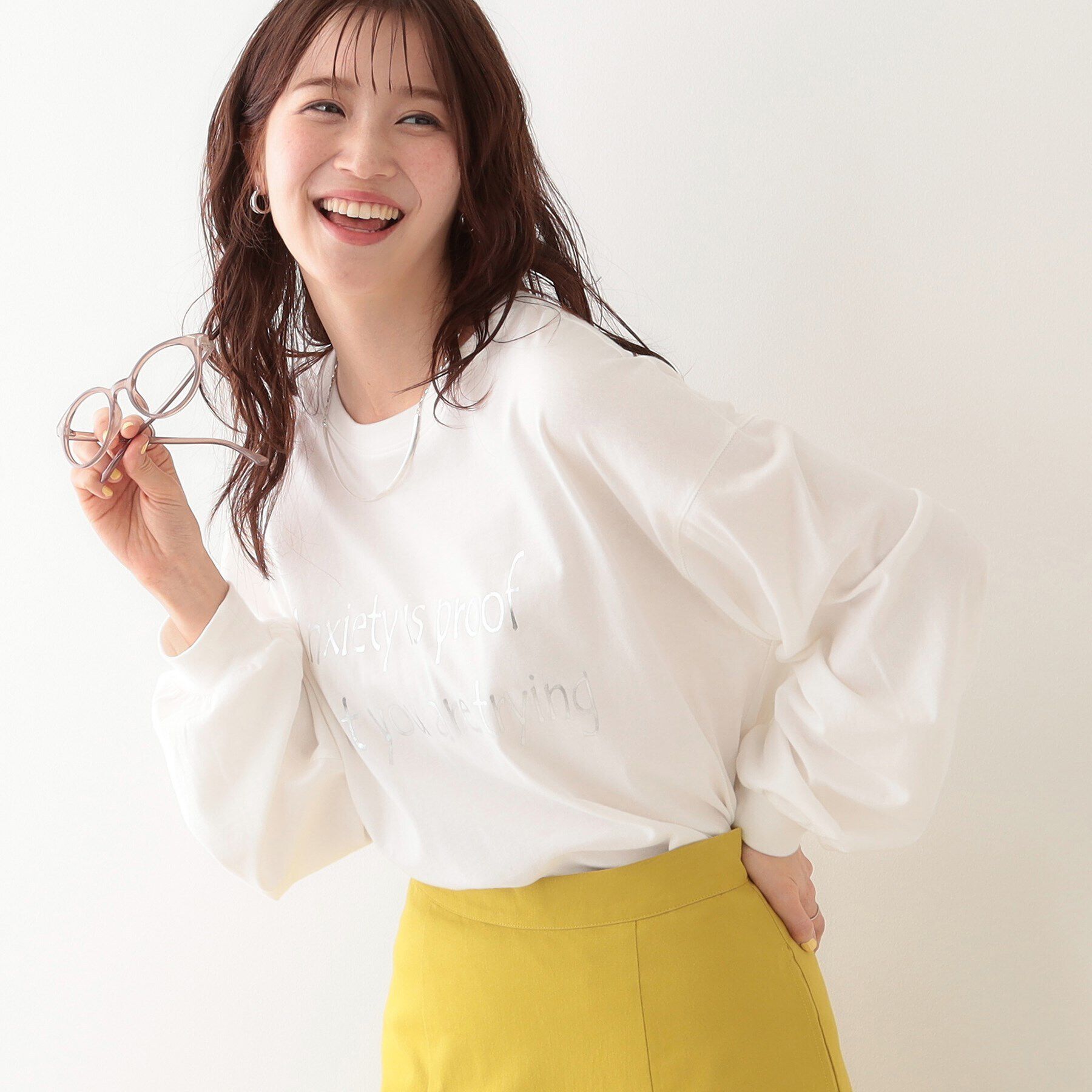 SHOO･LA･RUE「【洗える】1枚でもレイヤードでも 選べる5柄 BIGロンT」|Tシャツ・カットソー|ホワイト(101)