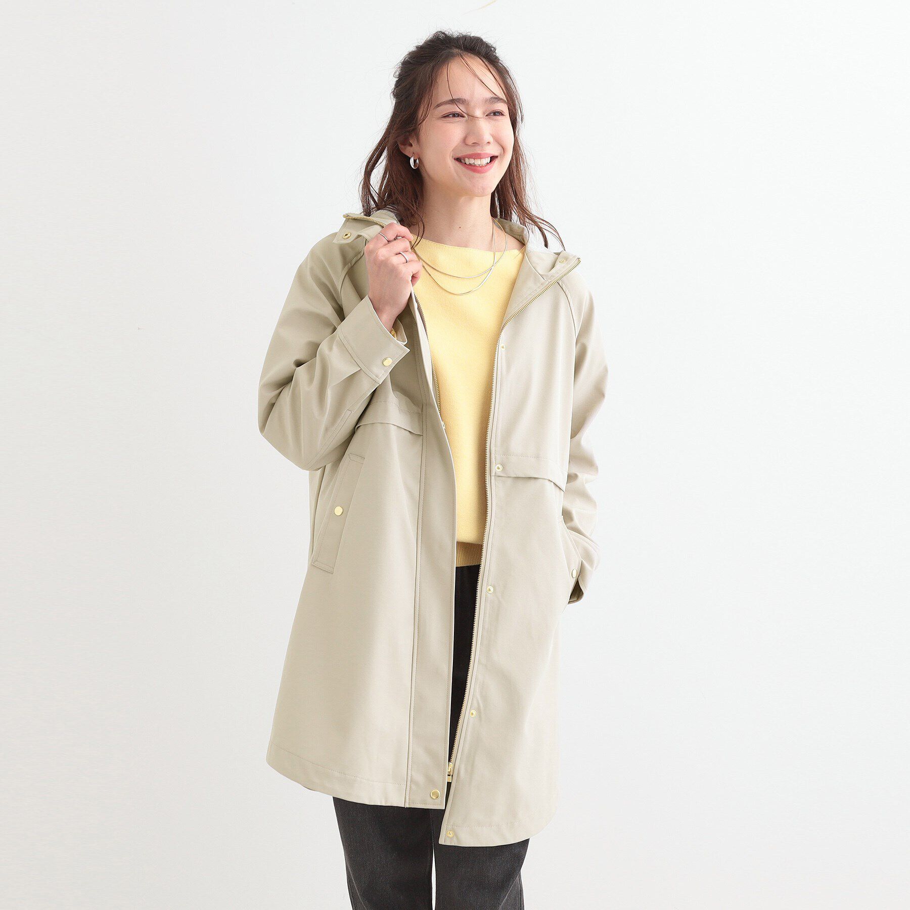 SHOO･LA･RUE「【S-LL/撥水/防花粉】軽やかに女性らしくボンディング フーデッドコート」|その他|