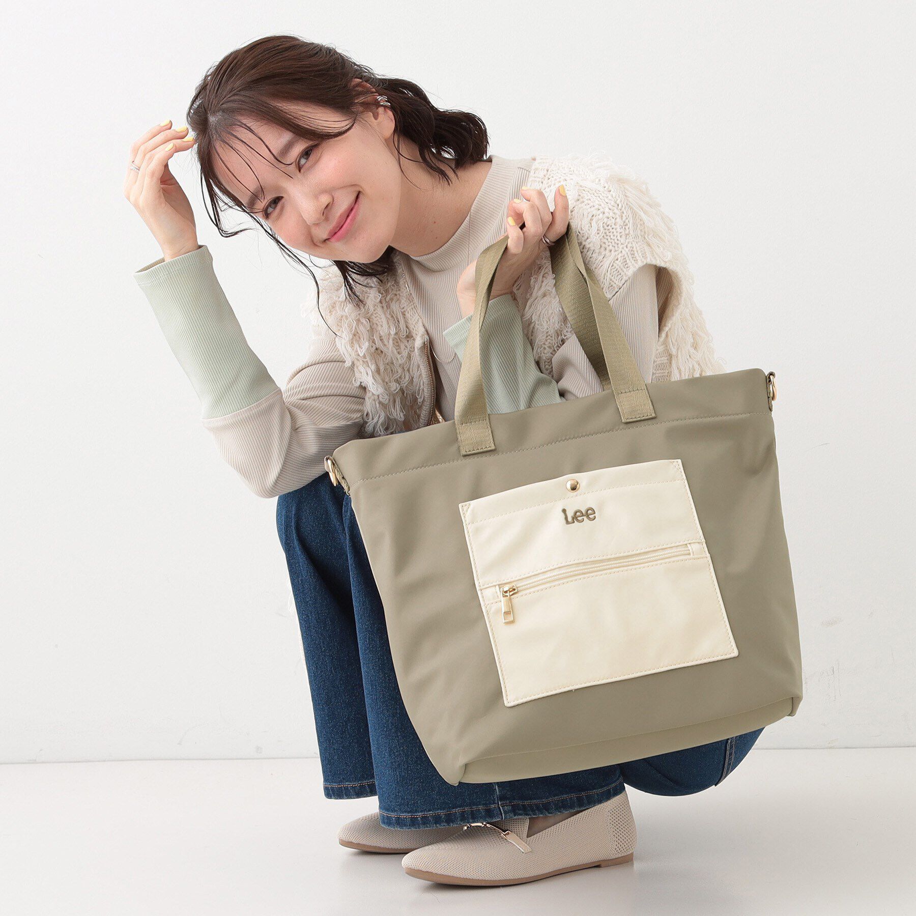 SHOO･LA･RUE「【Lee別注】2WAYトートバッグ」|トートバッグ|グレージュ(050)