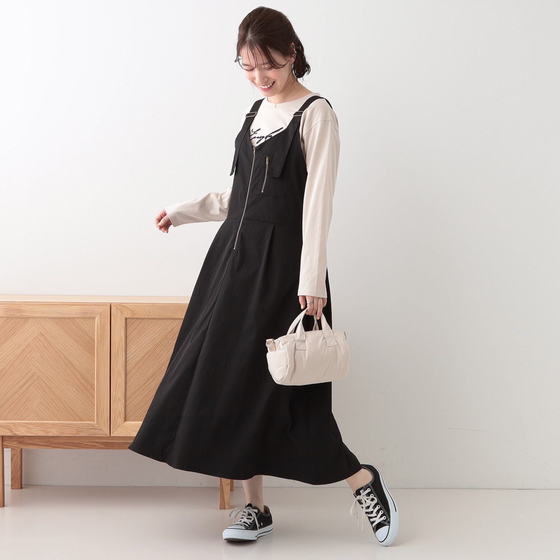 SHOO･LA･RUE「【S-LL】ロングシーズン着られる フロントZIPジャンスカ」|ワンピース|
