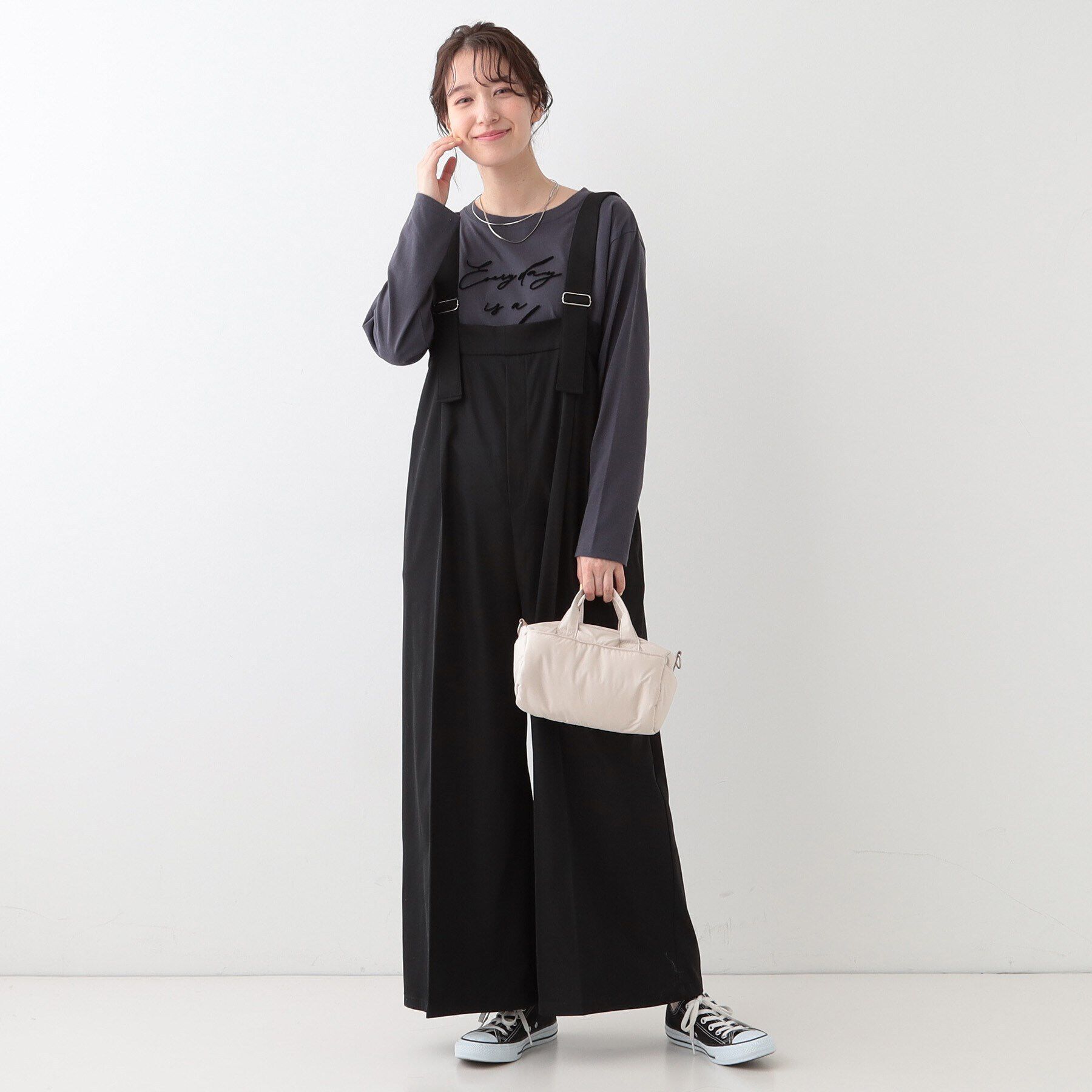 SHOO･LA･RUE「ゆるシルエットで大人見せ タック入りオールインワン」|オールインワン|