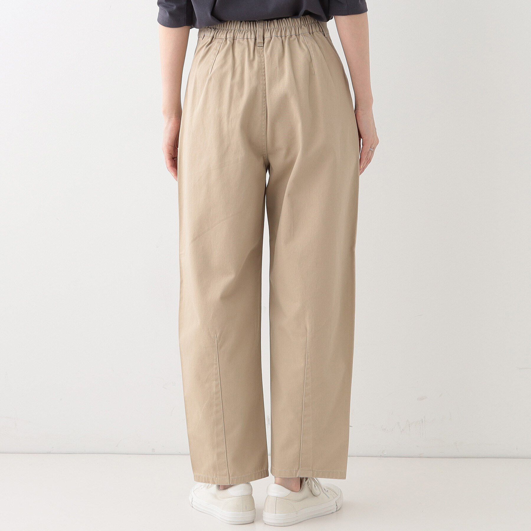 SHOO･LA･RUE「【洗える/S-LL】脚のラインを拾いにくい 綿ツイルカーブパンツ」|その他|