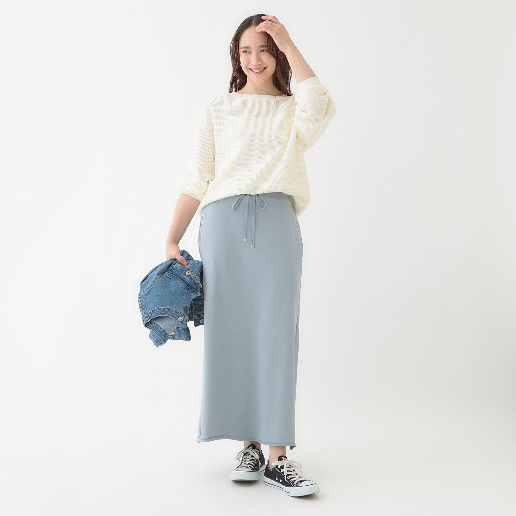 SHOO･LA･RUE「カジュアルスタイルに 裏毛Aラインスカート」|スカート|