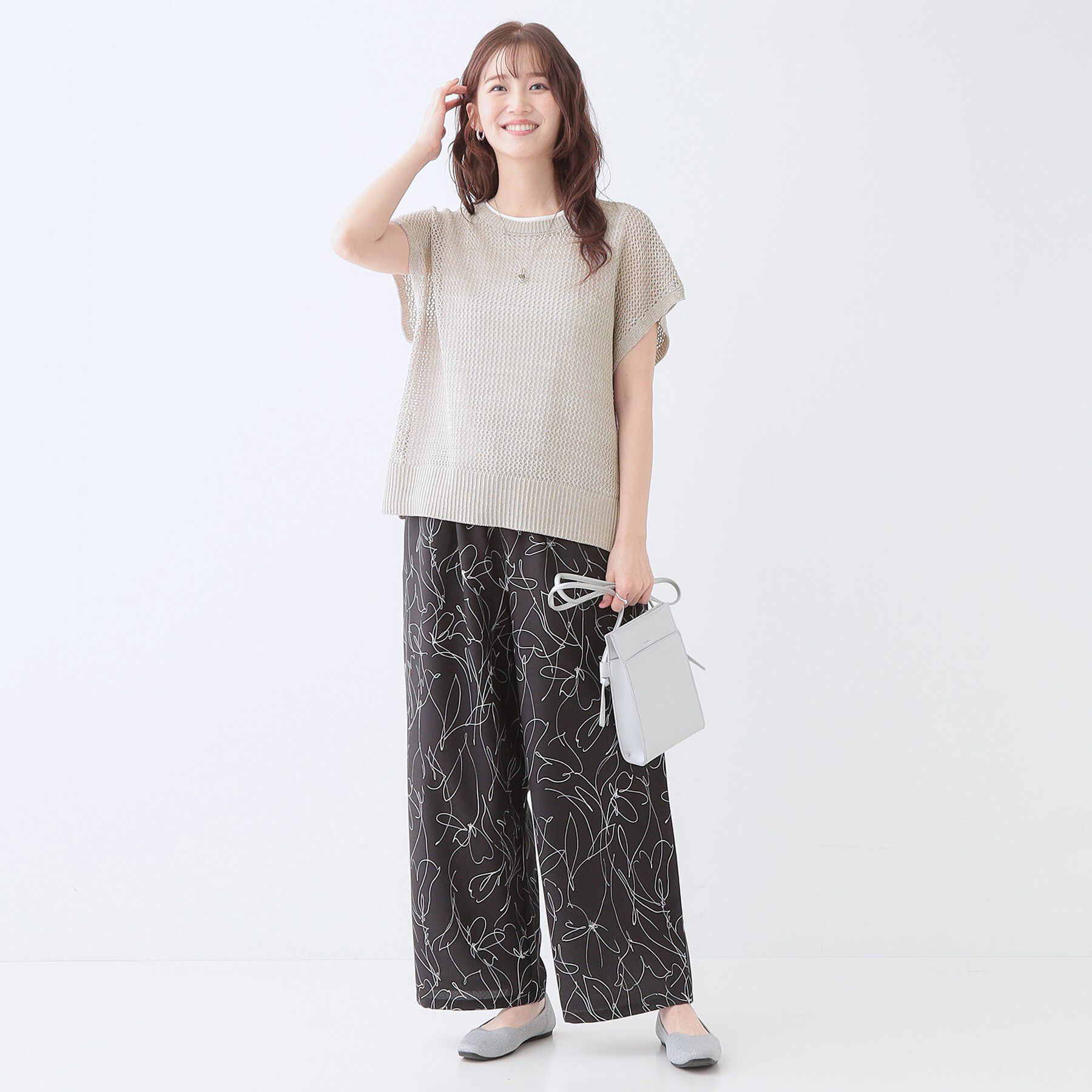 SHOO･LA･RUE「【S-LL/2点セット】大人ナチュラルな メッシュ編みニット+タンクトップ」|その他|