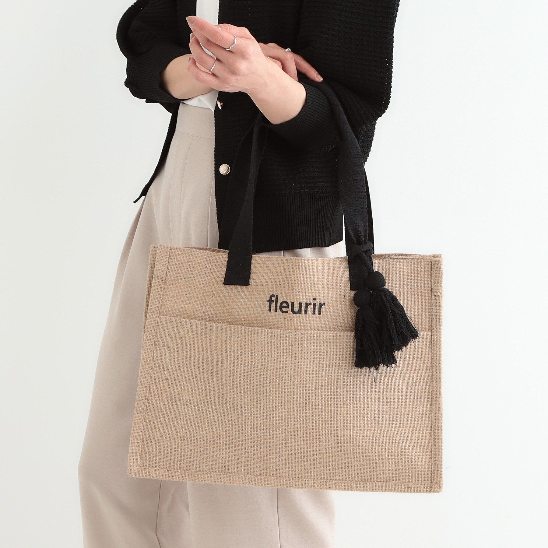 SHOO･LA･RUE「夏を彩る スクエアジュートトートバッグ」|トートバッグ|