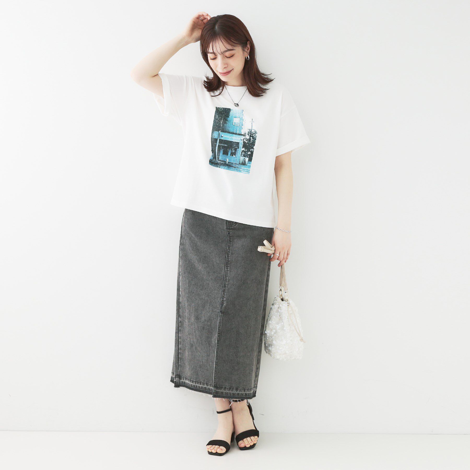 SHOO･LA･RUE「【選べる4柄】コットンプリントロゴTシャツ」|Tシャツ・カットソー|