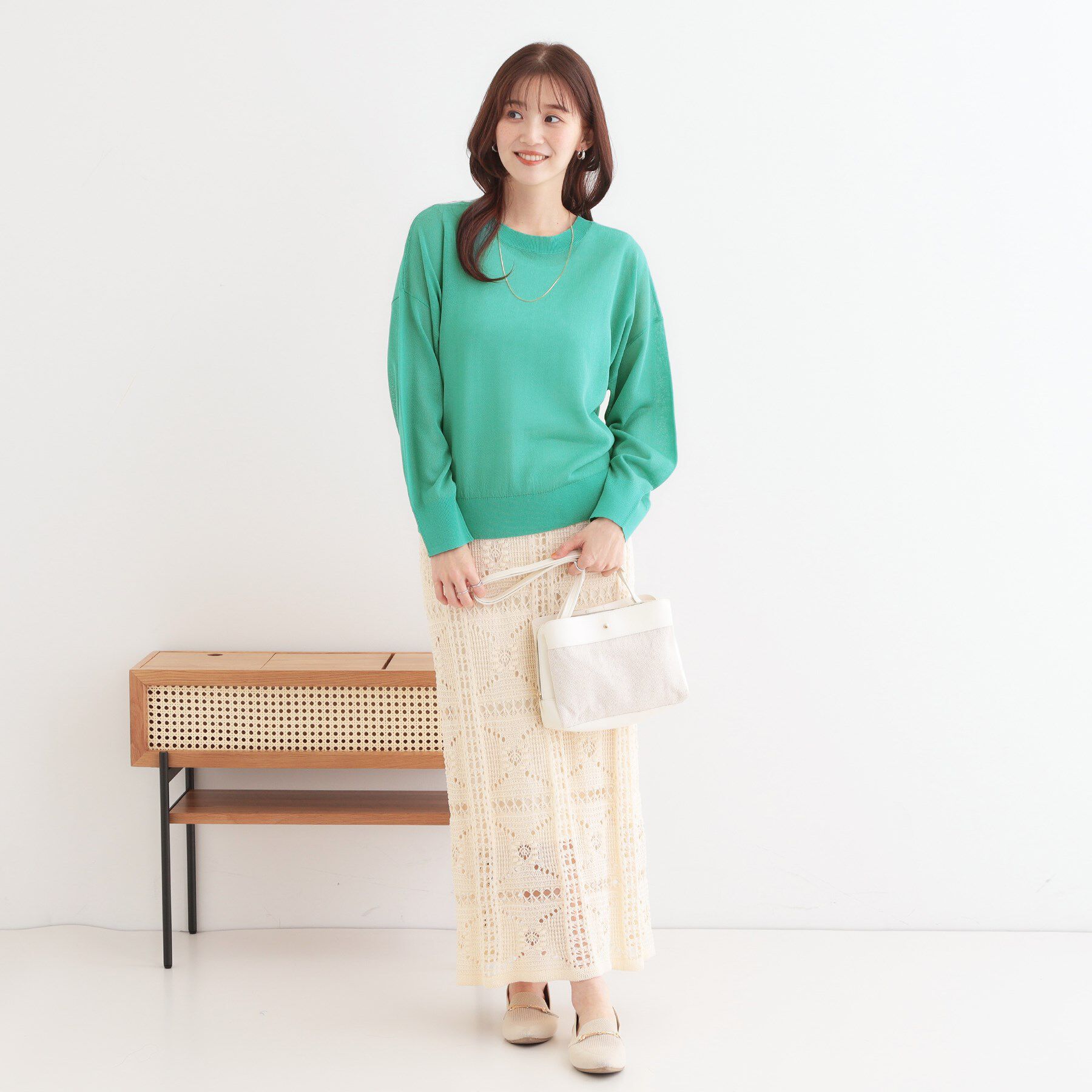 SHOO･LA･RUE「【洗える/前後2WAY】 着こなしいろいろ 上品なシアーカーディガン」|カーディガン|