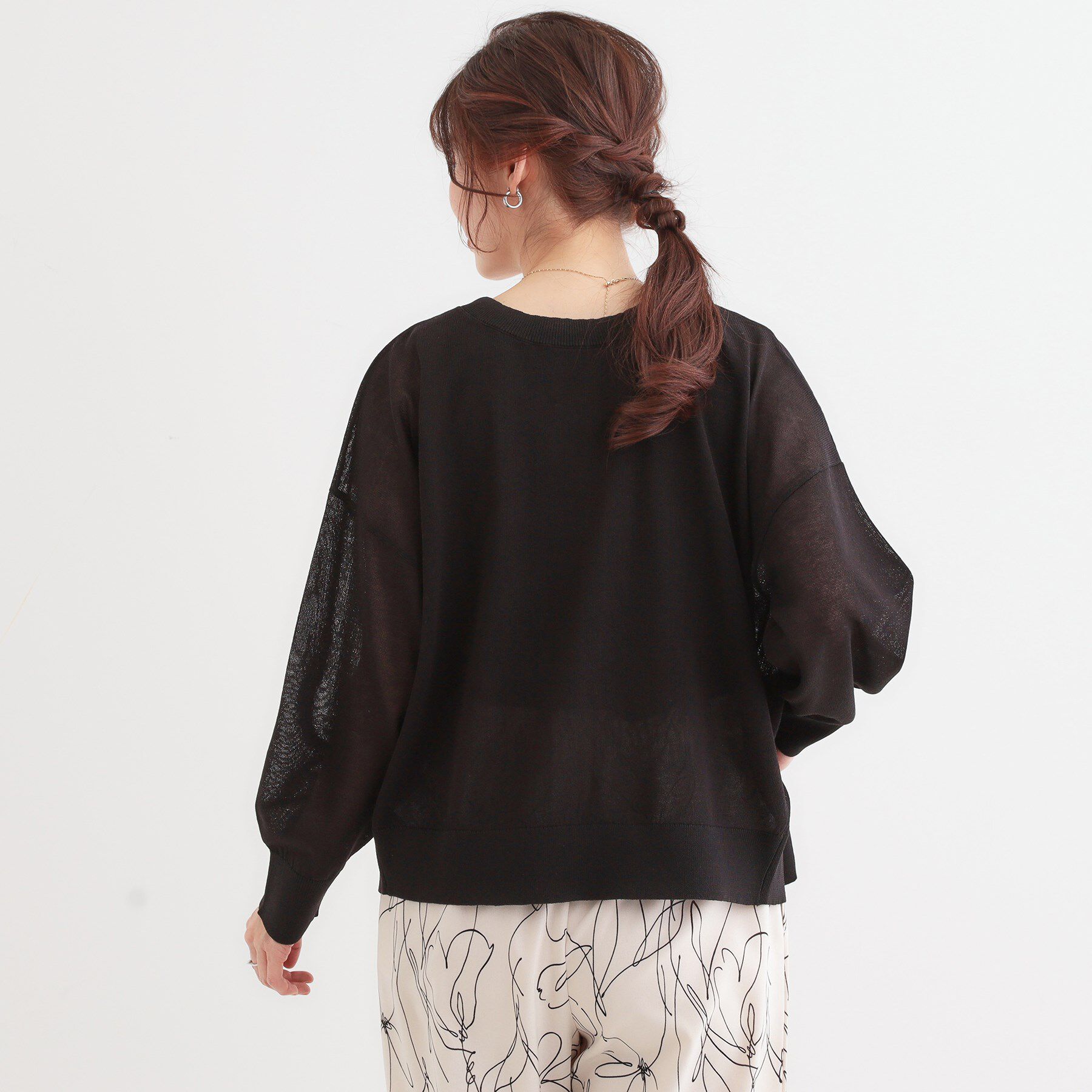 SHOO･LA･RUE「【洗える/前後2WAY】 着こなしいろいろ 上品なシアーカーディガン」|カーディガン|