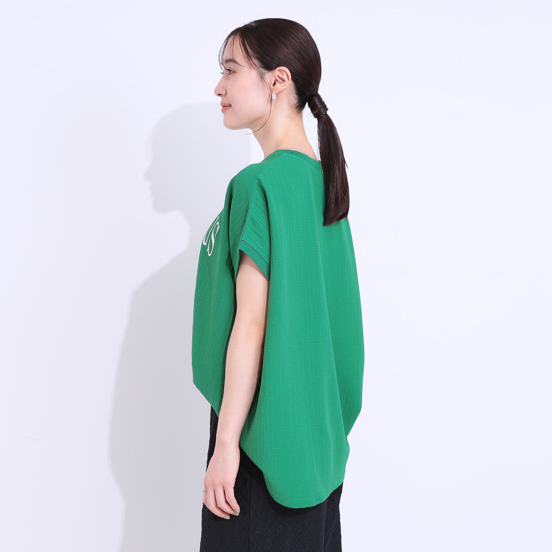 SHOO･LA･RUE「【洗える】ぽこぽこフレンチスリーブTシャツ」|Tシャツ・カットソー|