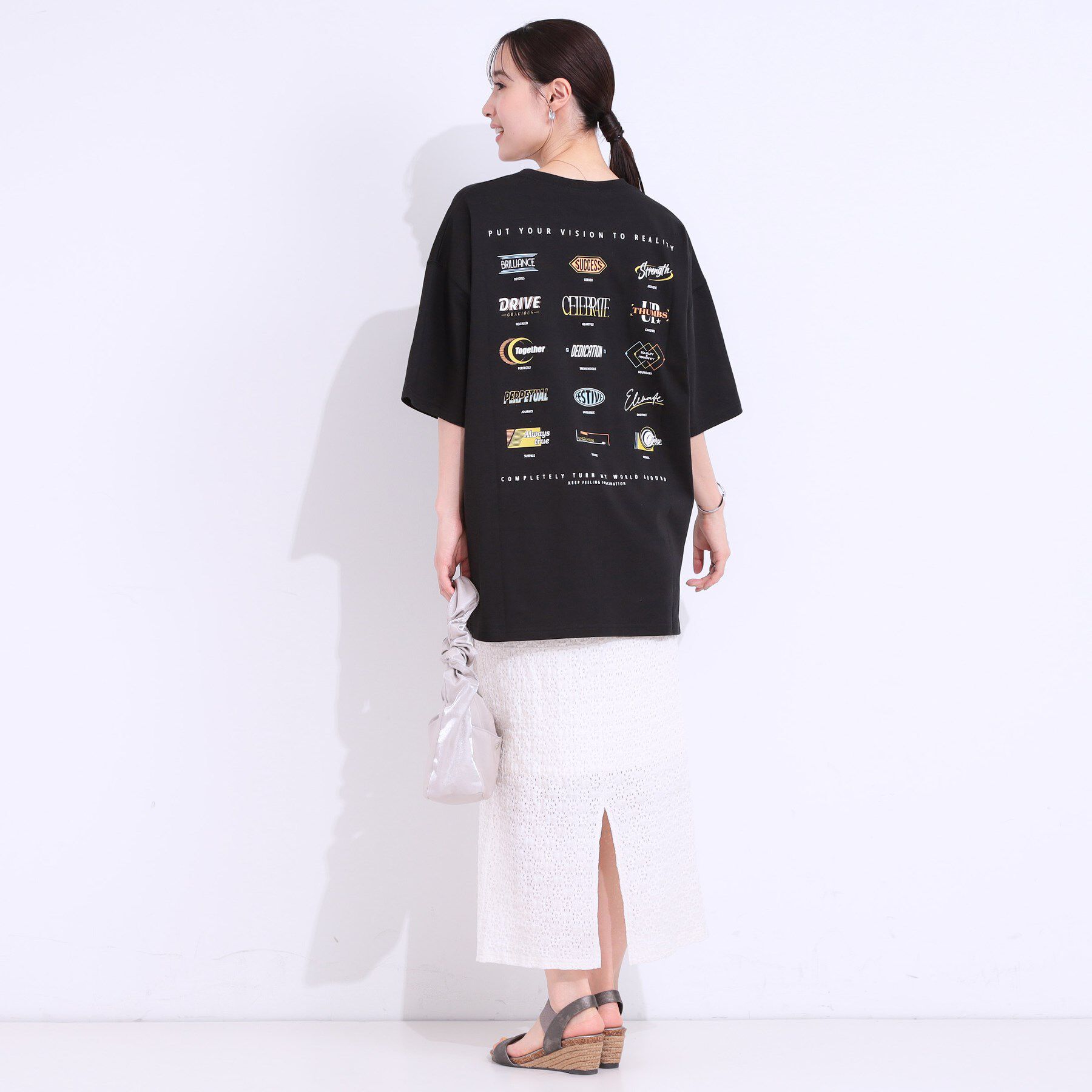 SHOO･LA･RUE「【洗える】ゆるシルエットが抜け感を演出 プリントBIG Tシャツ」|Tシャツ・カットソー|