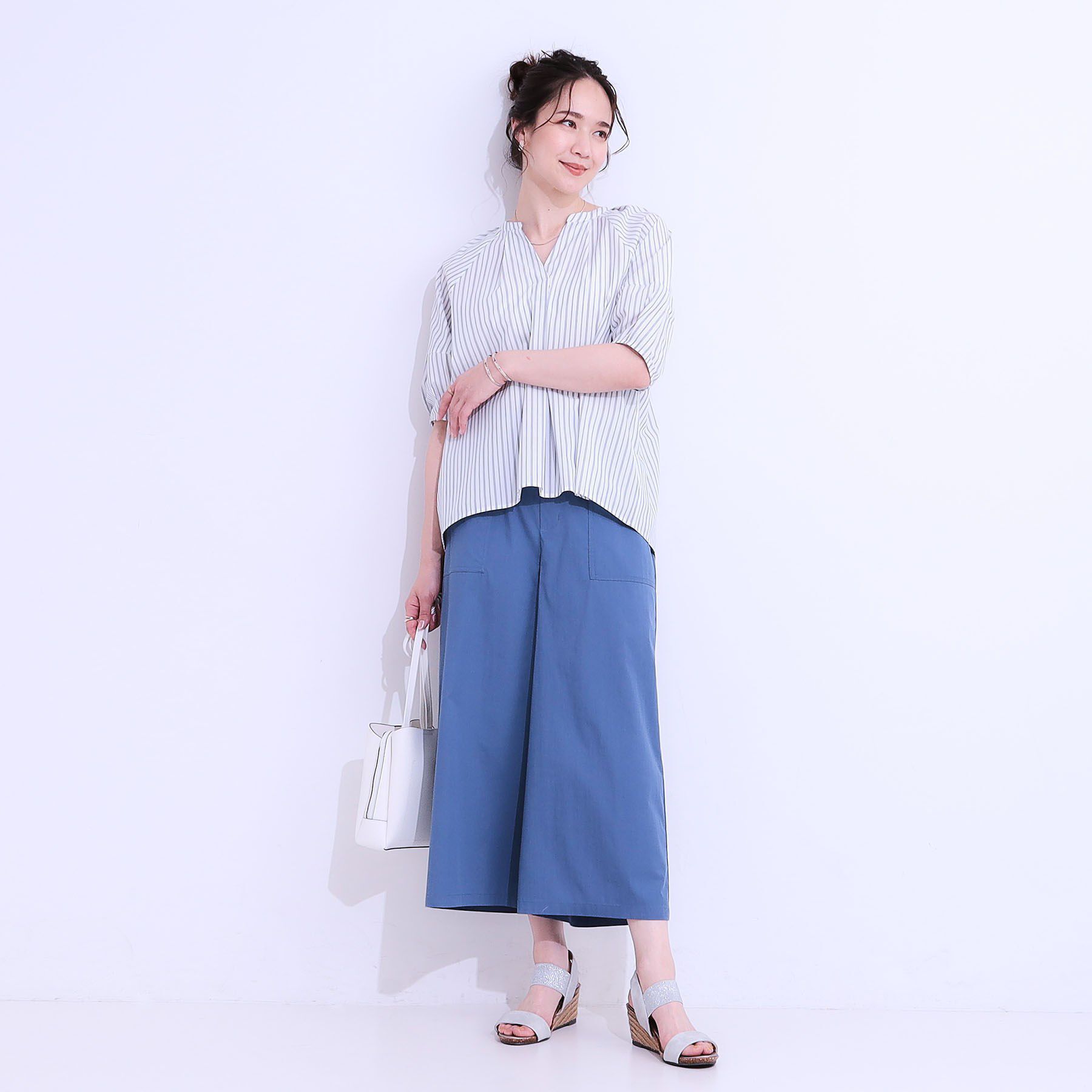 SHOO･LA･RUE「【ひんやり/UV】きれいめにもカジュアルにも ベイカーガウチョパンツ」|その他|