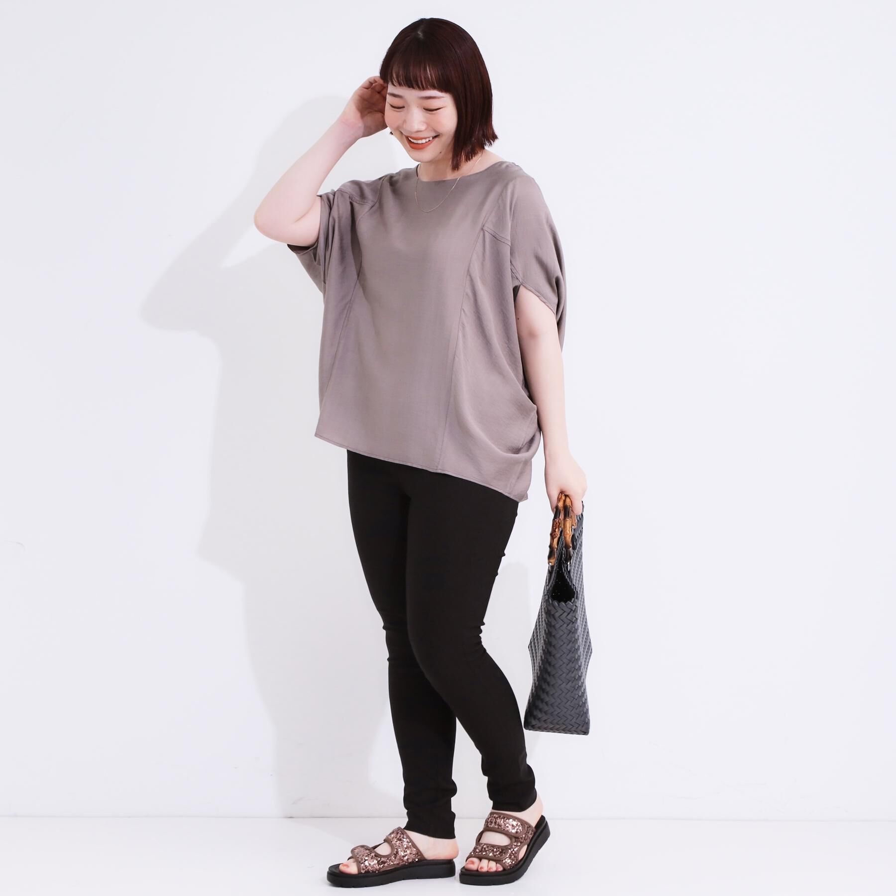 SHOO･LA･RUE「【S-LL/ひんやり/体型カバー】ゆるシルエットが心地よい ドルマンブラウス」|シャツ・ブラウス|
