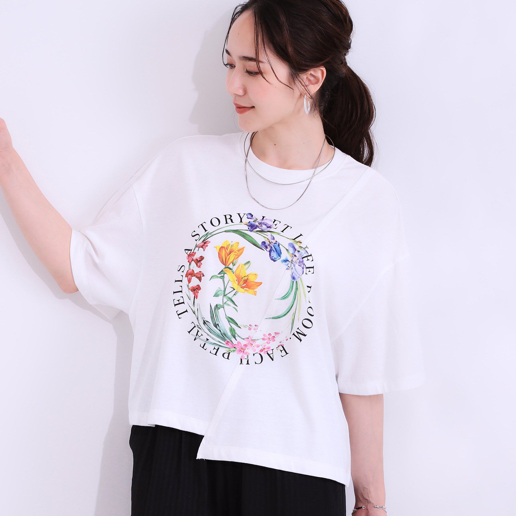 SHOO･LA･RUE「リメイク風Tシャツ」|Tシャツ・カットソー|ホワイト(101)