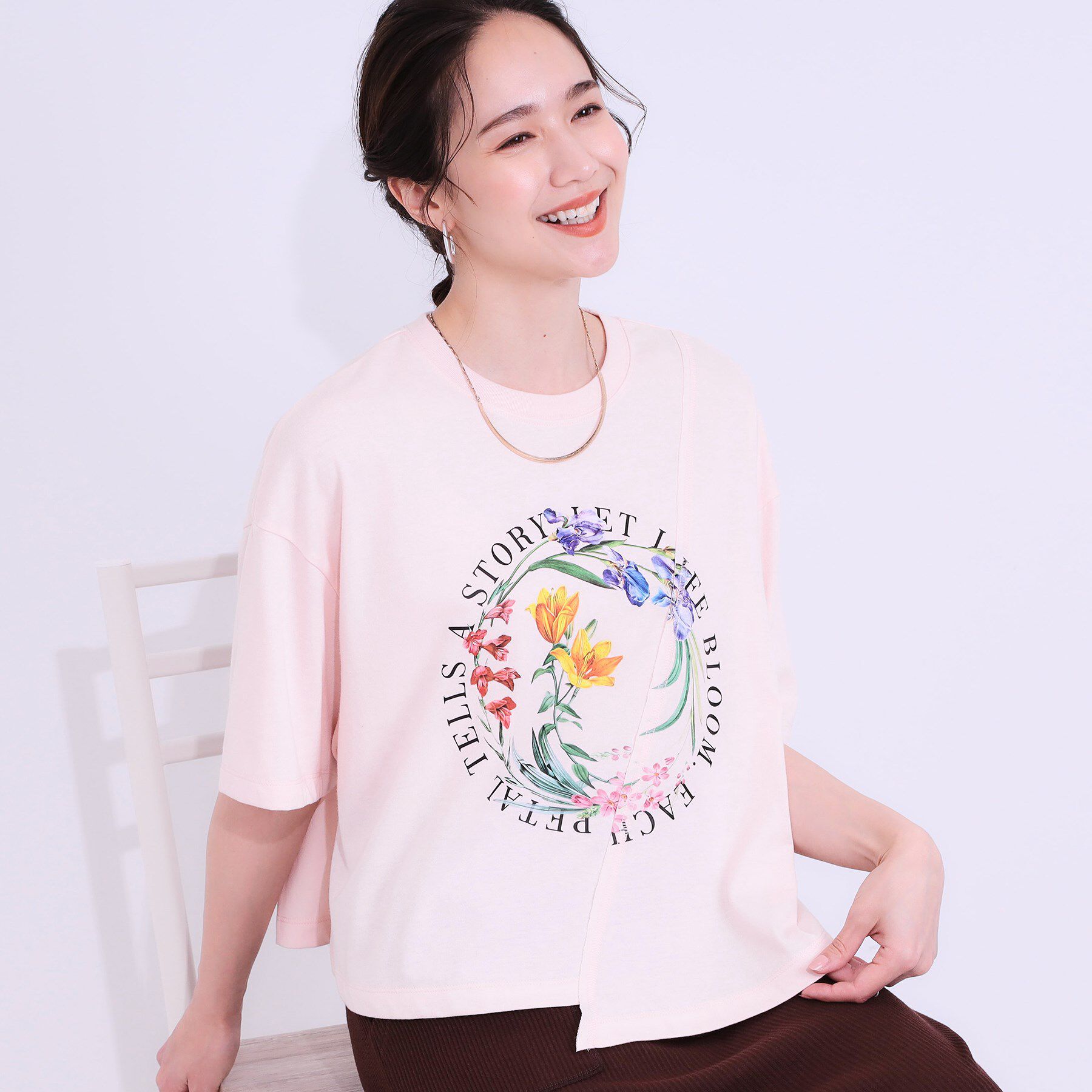SHOO･LA･RUE「リメイク風Tシャツ」|Tシャツ・カットソー|ライトピンク(170