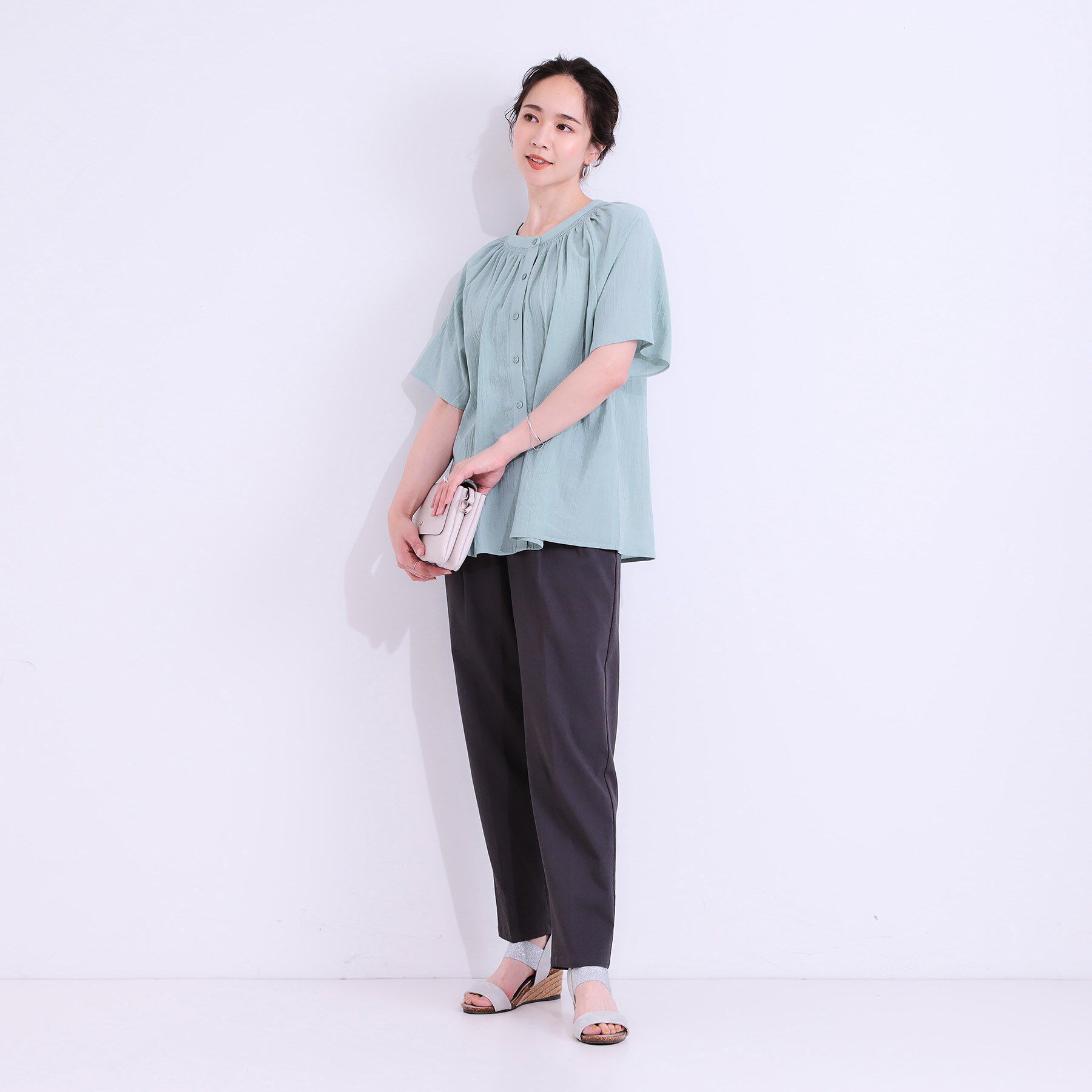 SHOO･LA･RUE「体型カバーも叶う 大人上品なコットンボイルブラウス」|シャツ・ブラウス|