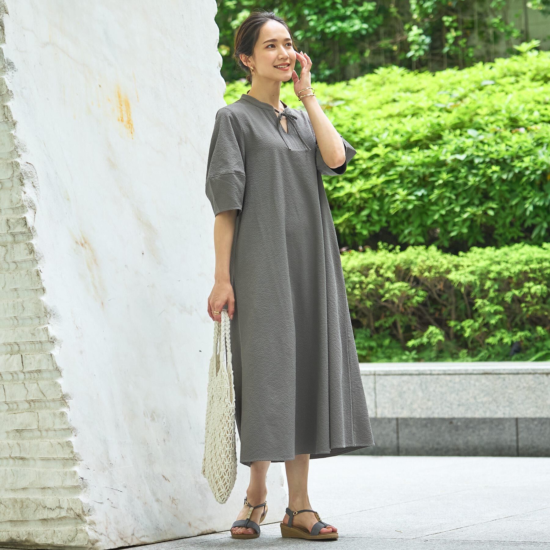 SHOO･LA･RUE「一枚で着映え お袖ランタンワンピース」|ワンピース|