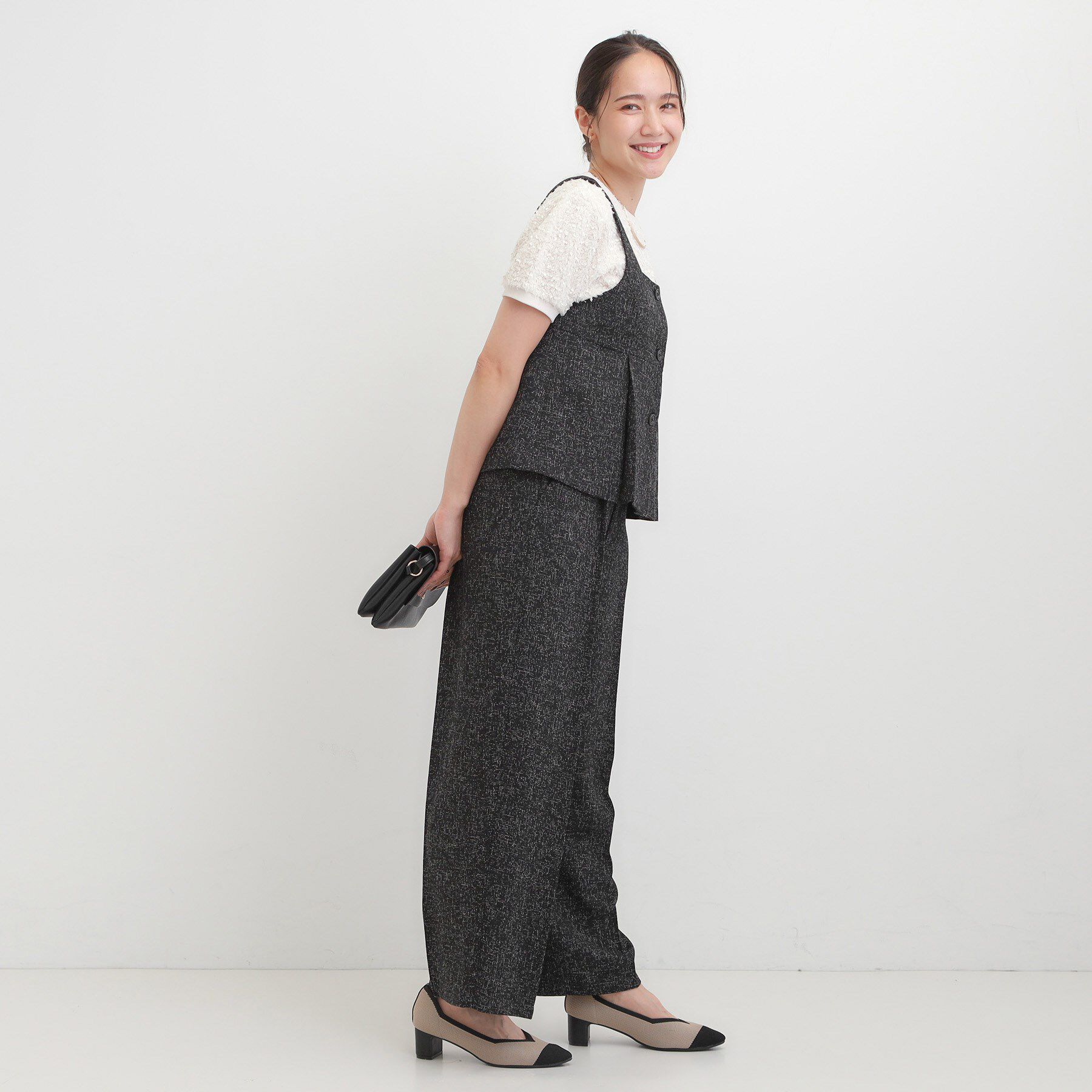 SHOO･LA･RUE「【2点セット】着るだけで決まる クラシカルなツイード調セットアップ」|スーツ|