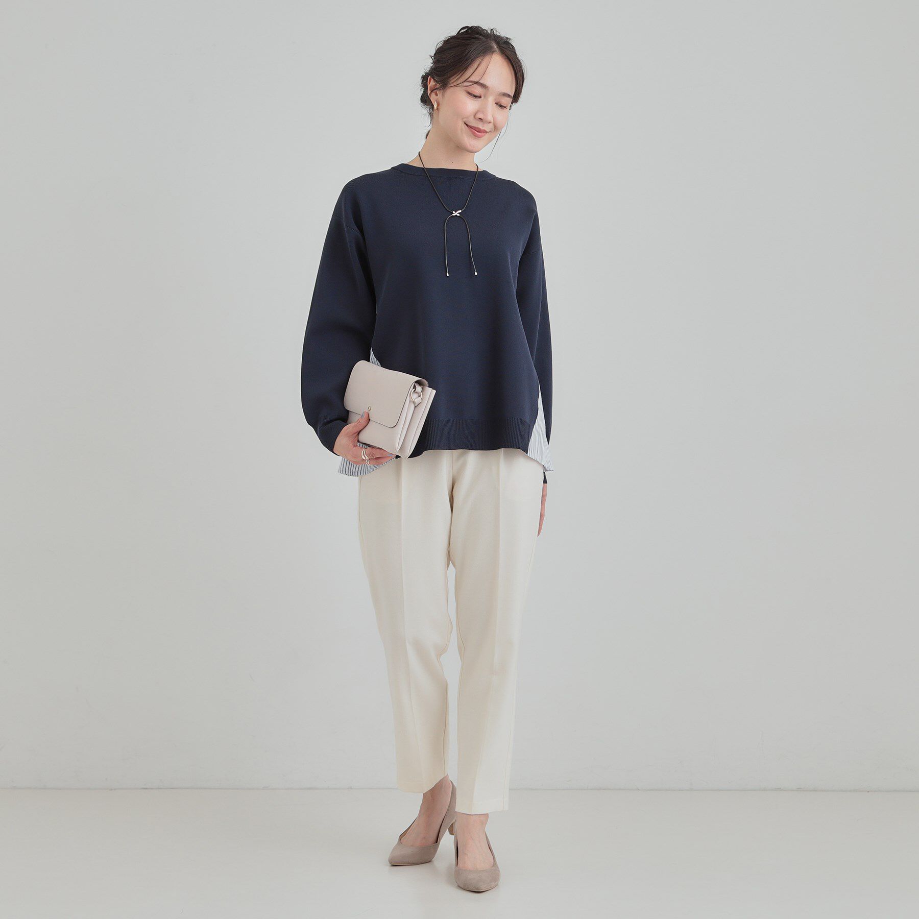 SHOO･LA･RUE「【洗濯機可/S-LL/体型カバー】横姿もきれい見え スポンディッシュ Aライントップス」|ニット・セーター|