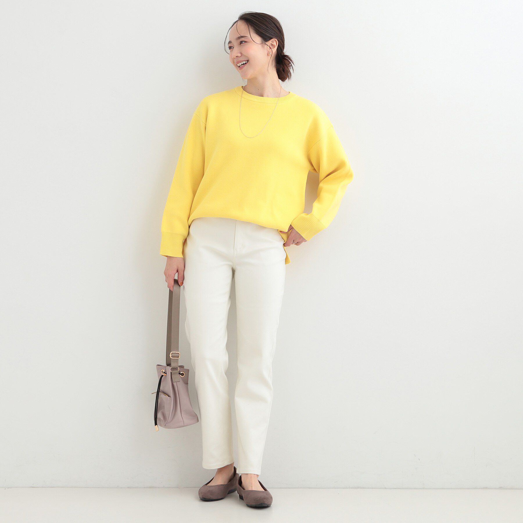 SHOO･LA･RUE「【S-LL/洗濯機可/体型カバー】大人世代も取り入れやすい スウェットライクニット」|ニット・セーター|