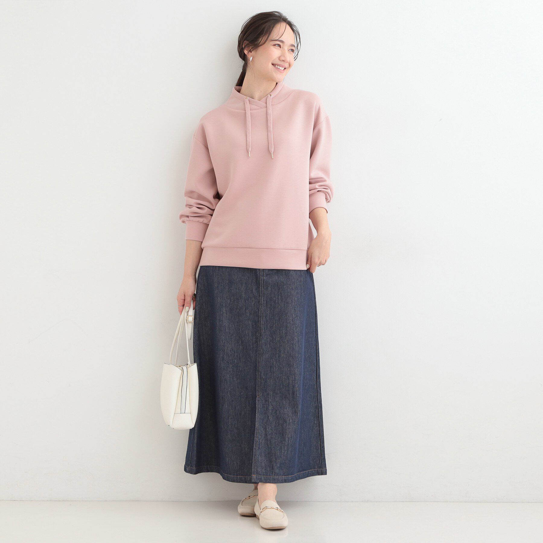 SHOO･LA･RUE「もちさらなめらかタッチ 大人が楽を叶える、パーカ風トップス」|Tシャツ・カットソー|