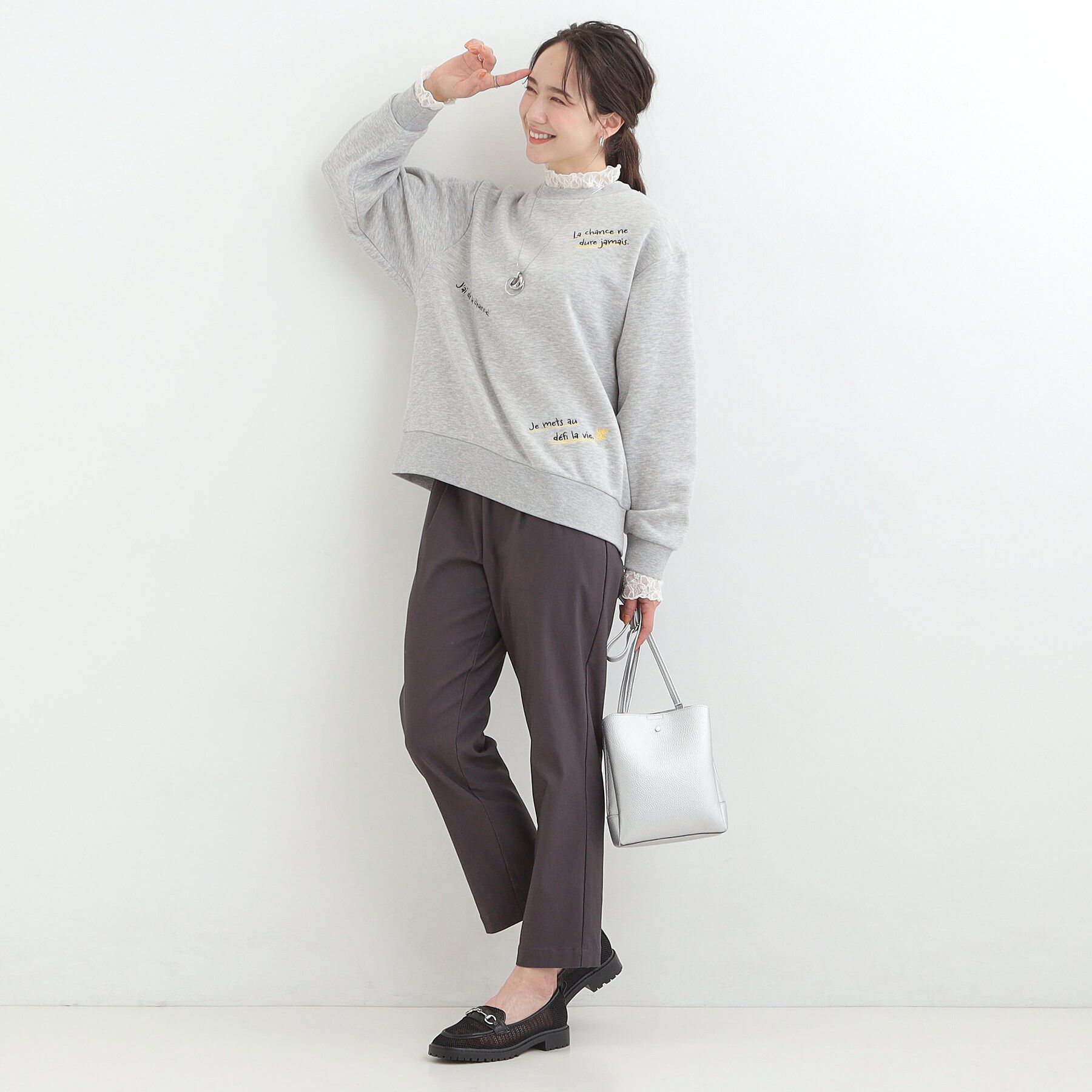SHOO･LA･RUE「【洗濯機可】小さめ刺繍で大人見え アソート裏起毛スウェット」|パーカー|