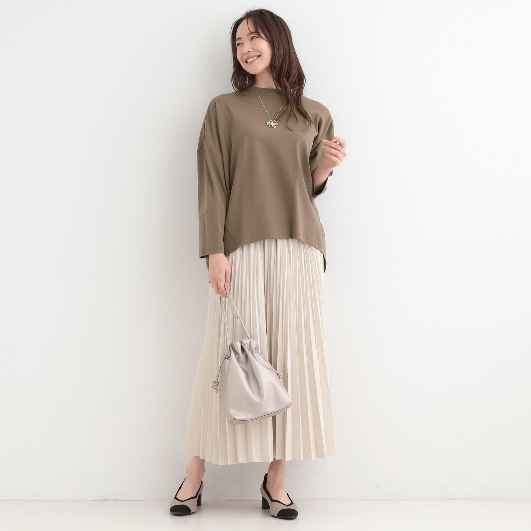 SHOO･LA･RUE「【洗濯機可/S-LL】きれいめにもカジュアルにも スエードライク プリーツスカート」|スカート|