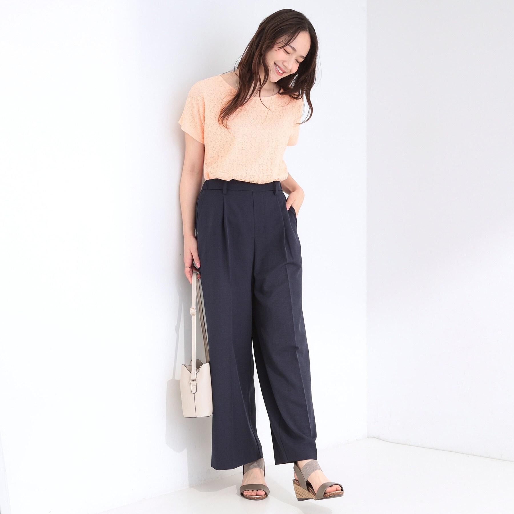 SHOO･LA･RUE「【洗濯機可/セットアップ可/UV/SS-LL】きちんとリラックス きれい見えワイドパンツ」|その他|