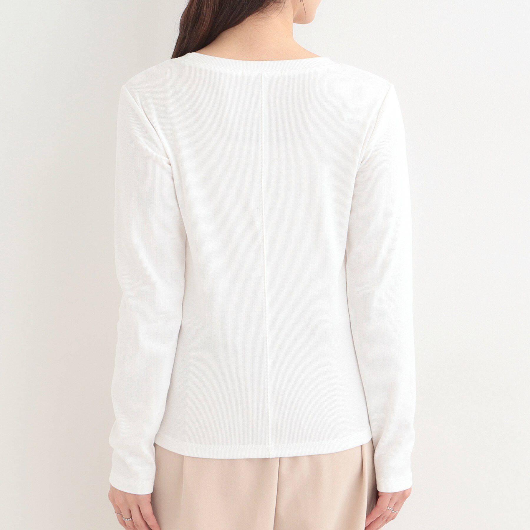 SHOO･LA･RUE「ベーシック テレコクルーネックインナー」|Tシャツ・カットソー|