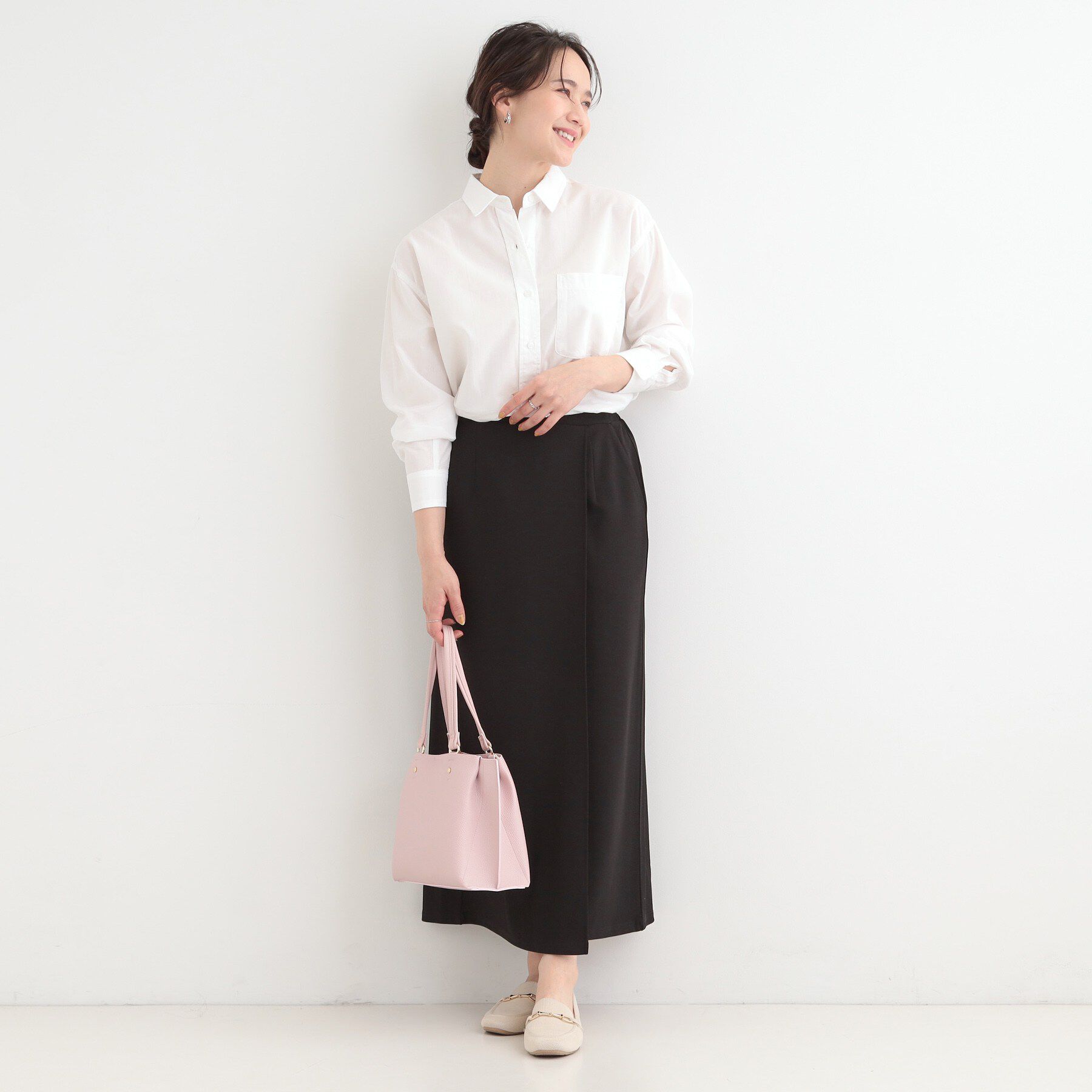 SHOO･LA･RUE「【選べる色・柄/S-LL】通年使える レギュラーカラーシャツ」|シャツ・ブラウス|
