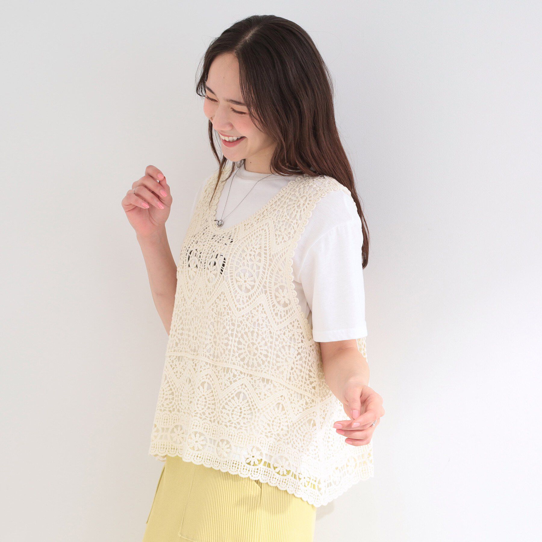 SHOO･LA･RUE「【2点セット/S-LL】透かしクロシェ＋ロゴT 大人の涼やかセット」|その他|